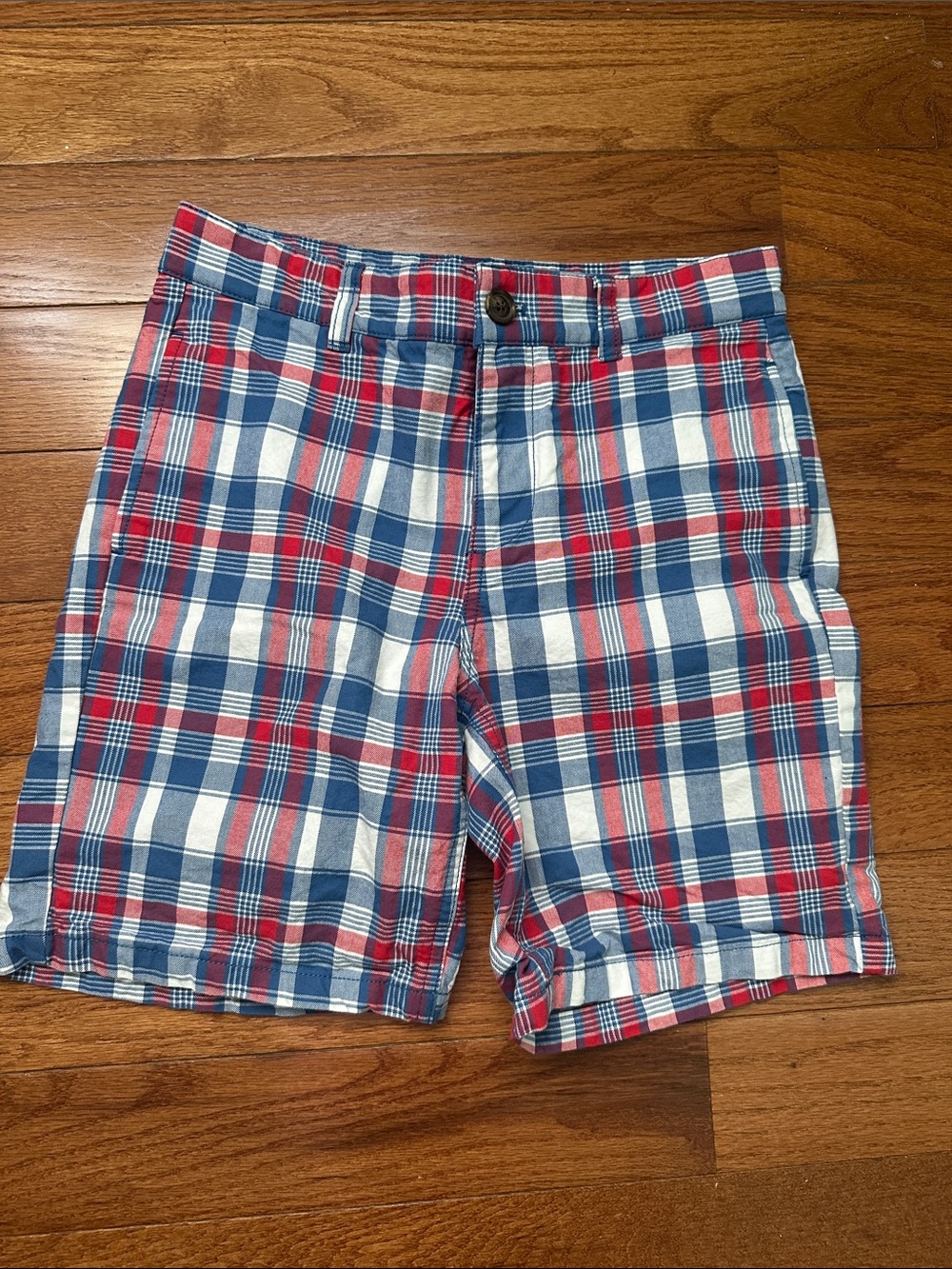 Brooks Brothers Red White and Blue Plaid Cotton Kids Shorts